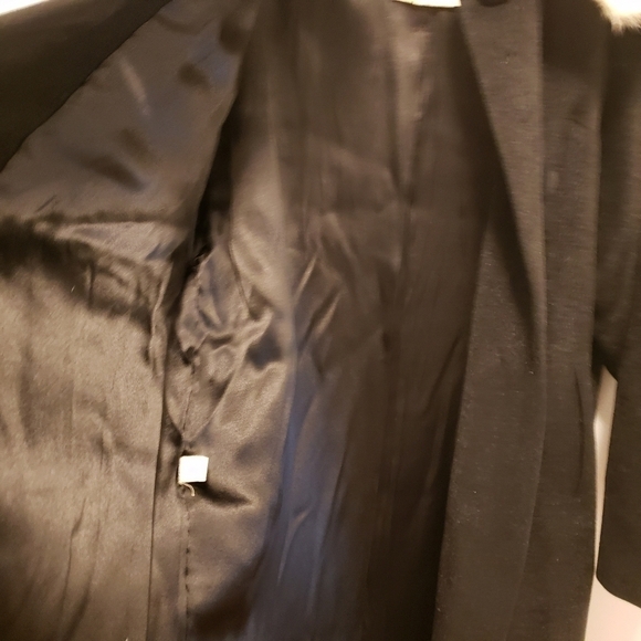 VINTAGE 1930s Wool Felted Wool Coat & Fur Collar Lg Black & White EUC - Picture 10 of 16